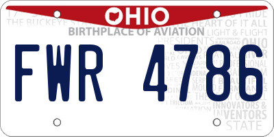 OH license plate FWR4786