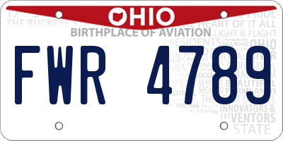 OH license plate FWR4789