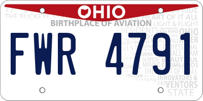 OH license plate FWR4791
