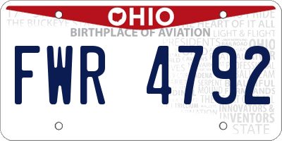 OH license plate FWR4792