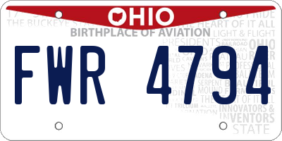 OH license plate FWR4794