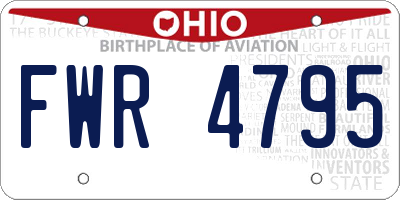 OH license plate FWR4795