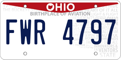 OH license plate FWR4797