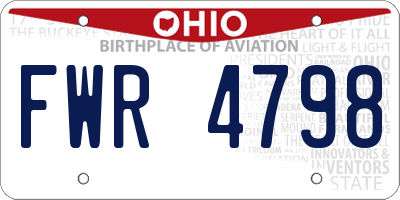 OH license plate FWR4798