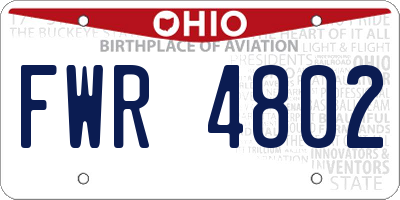 OH license plate FWR4802