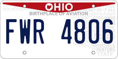 OH license plate FWR4806