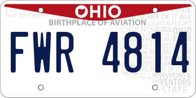 OH license plate FWR4814