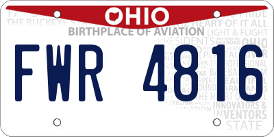 OH license plate FWR4816