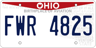 OH license plate FWR4825