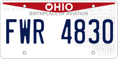 OH license plate FWR4830