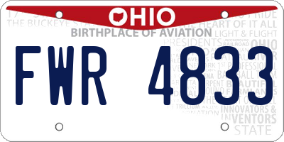 OH license plate FWR4833