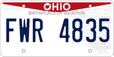 OH license plate FWR4835