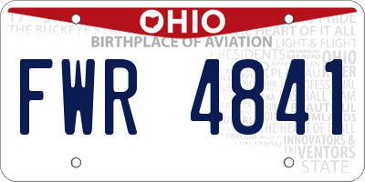 OH license plate FWR4841