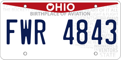 OH license plate FWR4843