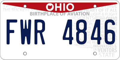 OH license plate FWR4846