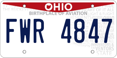 OH license plate FWR4847