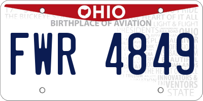 OH license plate FWR4849