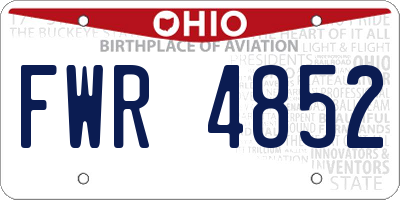 OH license plate FWR4852