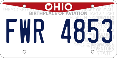 OH license plate FWR4853