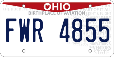 OH license plate FWR4855