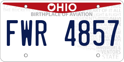 OH license plate FWR4857