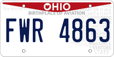 OH license plate FWR4863