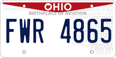 OH license plate FWR4865