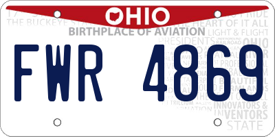 OH license plate FWR4869
