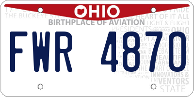 OH license plate FWR4870