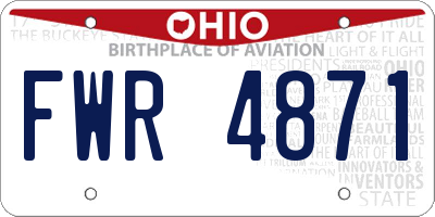 OH license plate FWR4871