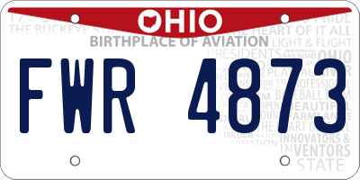 OH license plate FWR4873