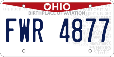 OH license plate FWR4877