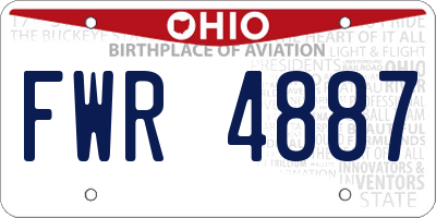 OH license plate FWR4887