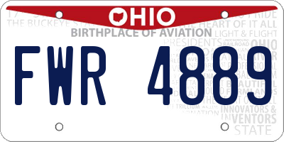 OH license plate FWR4889