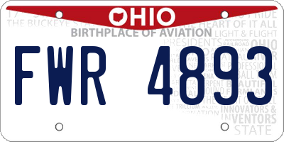 OH license plate FWR4893