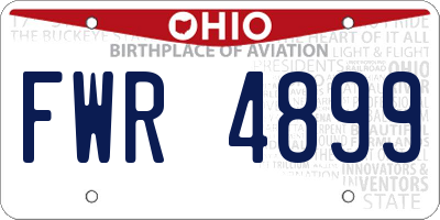 OH license plate FWR4899
