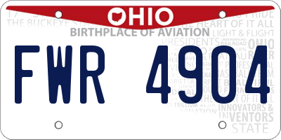 OH license plate FWR4904