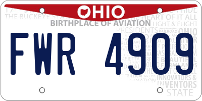 OH license plate FWR4909