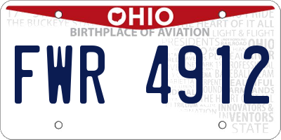 OH license plate FWR4912
