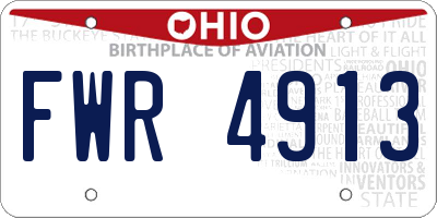 OH license plate FWR4913