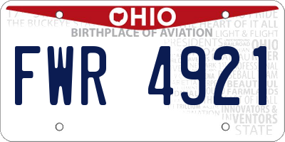 OH license plate FWR4921