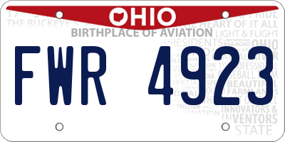 OH license plate FWR4923