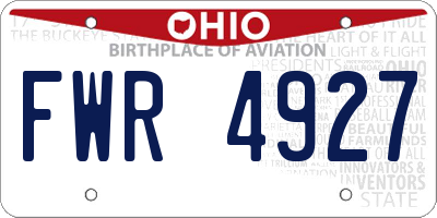 OH license plate FWR4927