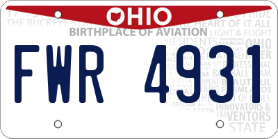 OH license plate FWR4931