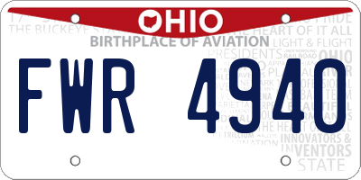 OH license plate FWR4940