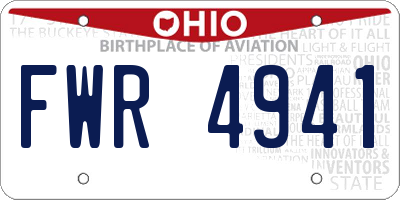 OH license plate FWR4941
