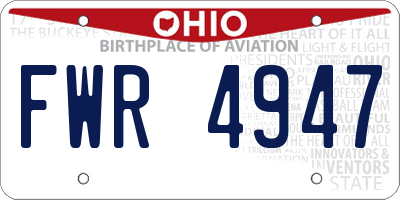 OH license plate FWR4947