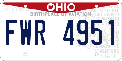 OH license plate FWR4951