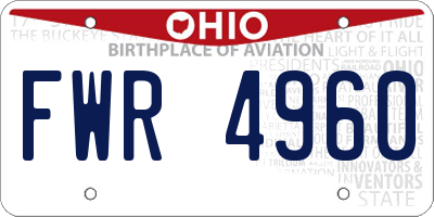OH license plate FWR4960