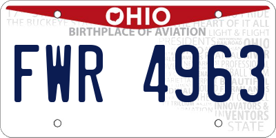 OH license plate FWR4963